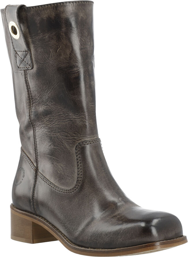Cashott CASVILMA Pull On Mid Cut Boot Waxy Leather Coffee