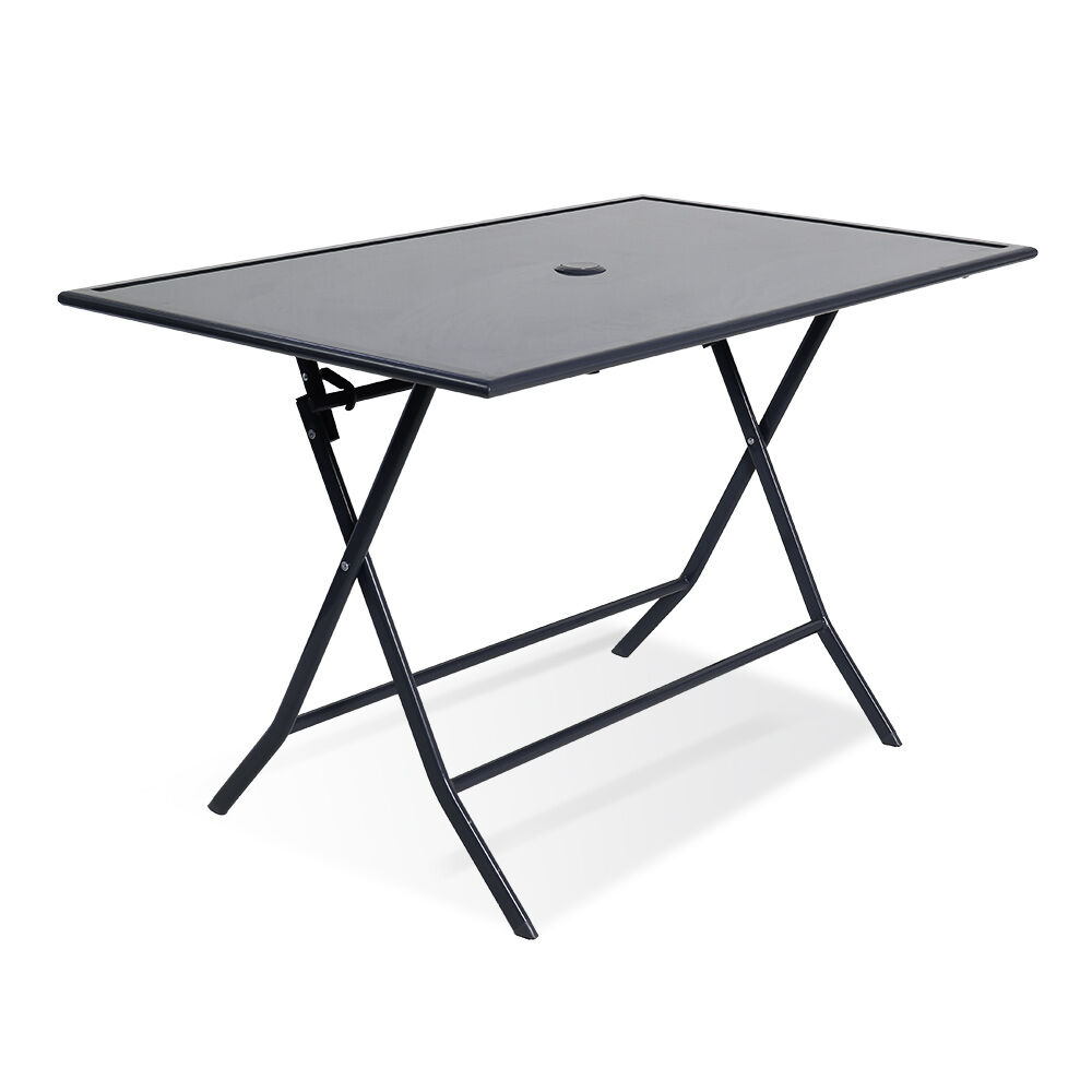 Table de jardin London pliante 4 personnes anthracite 110x70xH71cm