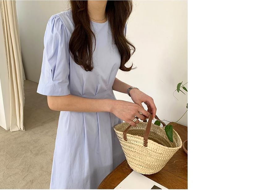 Coris - Effen maxi-zonnejurk met korte mouwen en ronde hals