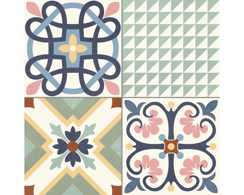 Porseleinen steengoed wand- en vloertegel Heritage mix in 19 verschillende designs 33,15 x 33,15 cm