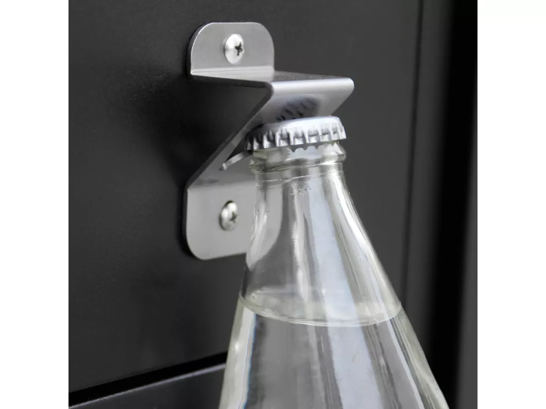 Meuble évier 2 portes pour cuisine extérieure noir