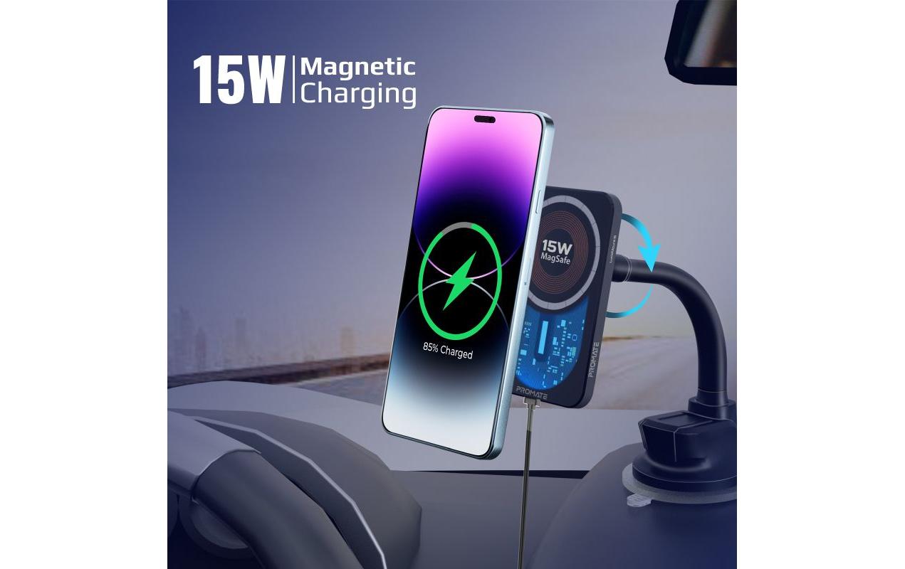 Smartphone-Halterung LucidMount-15Kabelloses Ladegerät mit Magnethalterung