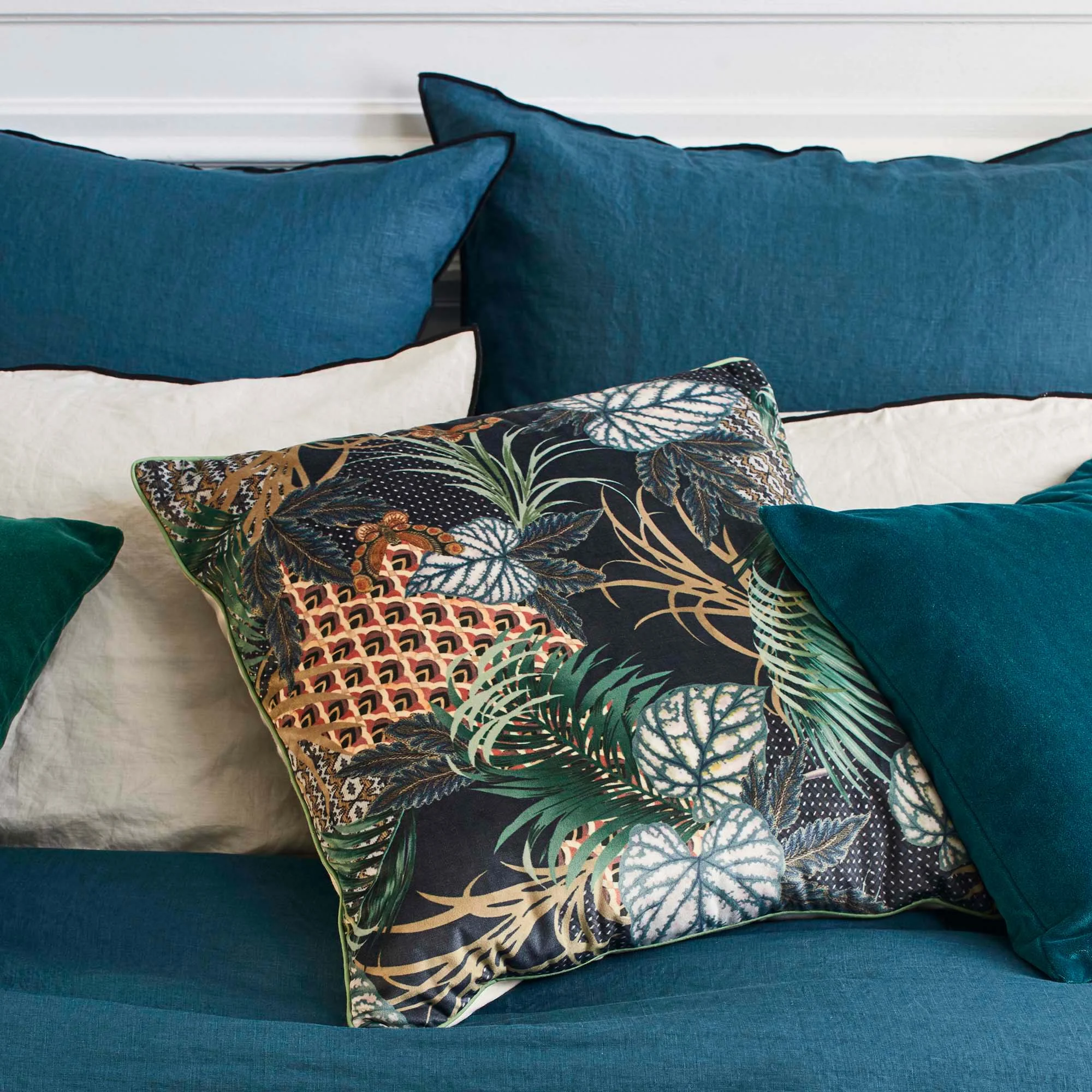 CARLINA - Lot de 2 taies d'oreiller | Bleu