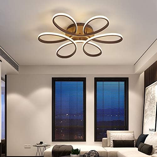 LED Deckenlampe XW809K 54cm mit Fernbedienung Lichtfarbe/Helligkeit einstellbar dimmbar kaffeefarbe lackierte MetallrahmenA+ LED LED Deckenleuchte (XW809K-54cm Kaffee)