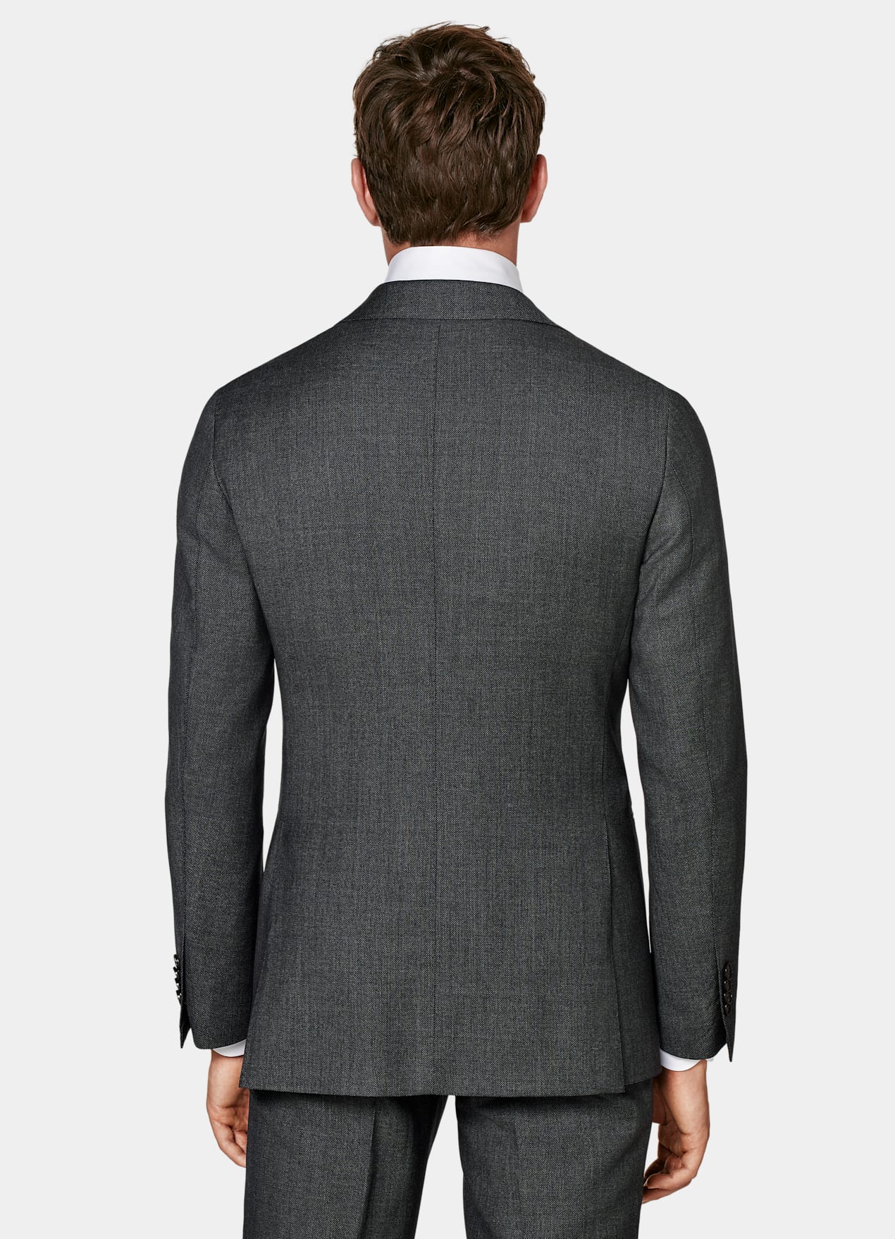 Veste de costume Havana coupe Tailored gris foncé œil-de-perdrix