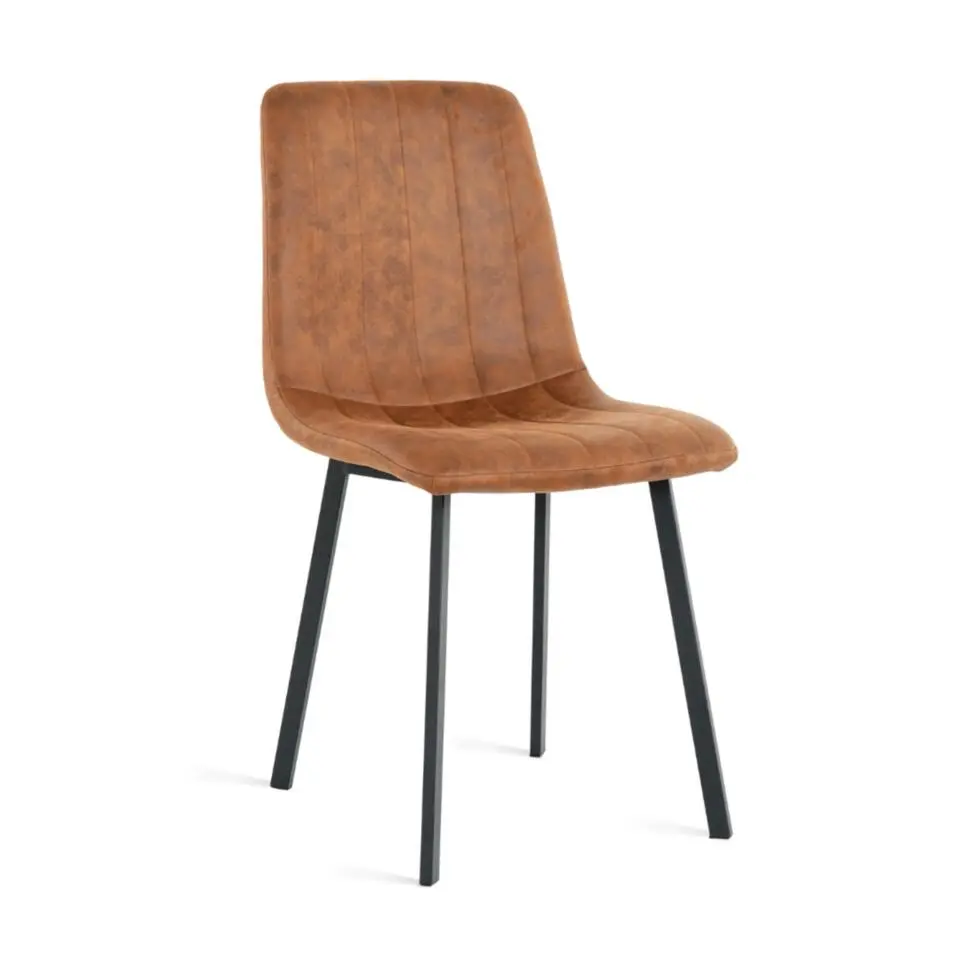 2x Eetkamerstoel Minsk - Microleder - Cognac