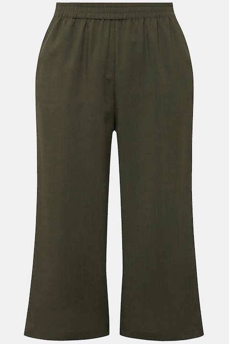 Culotte, wadenlang, weites Bein, Elastikbund