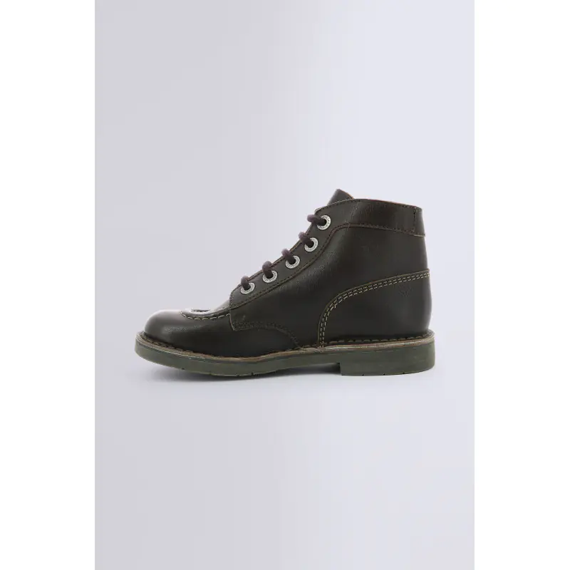KICK COL MARRON FONCE BOTTINES Cuir Mixte