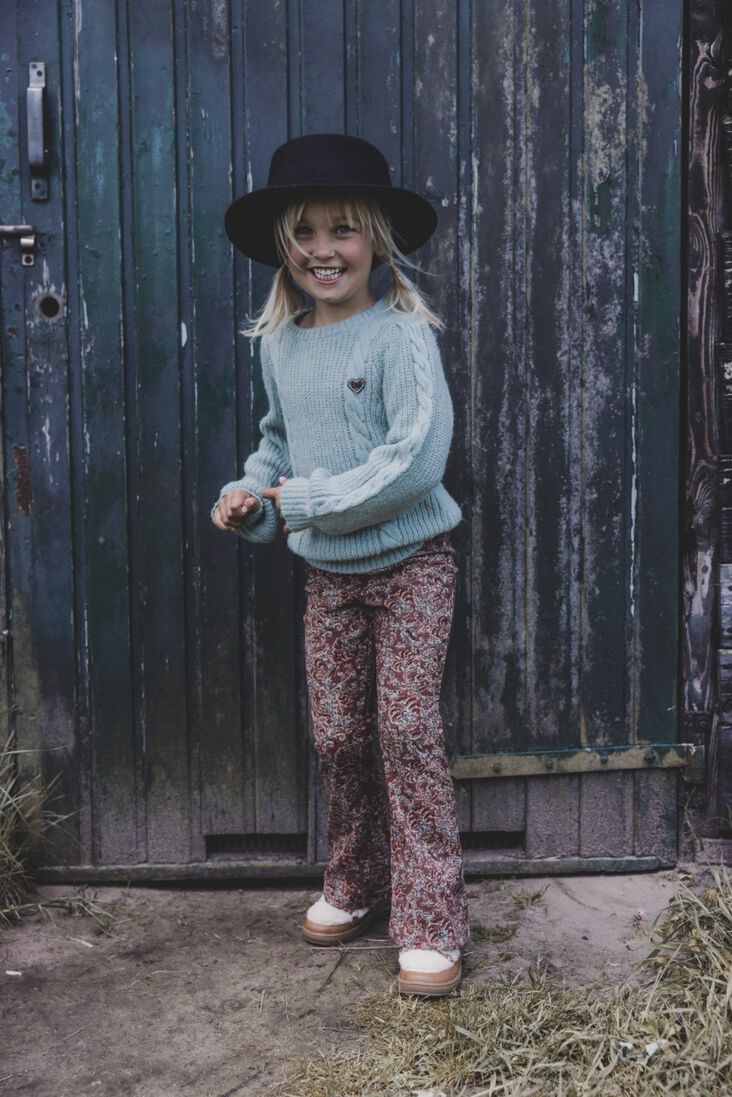 LOOXS Little bruine looxs little flared broek 2331-7608