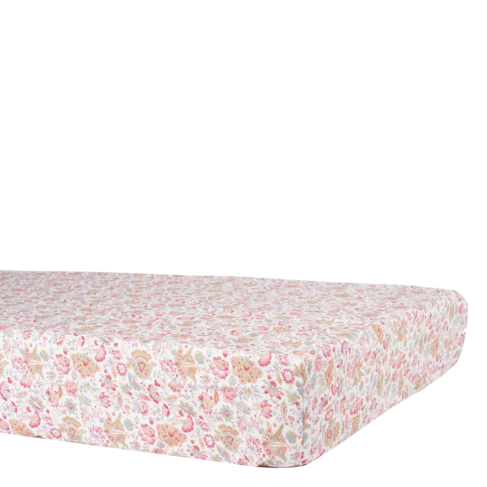 NICOLE - Drap-housse en coton bio imprimé | Beige