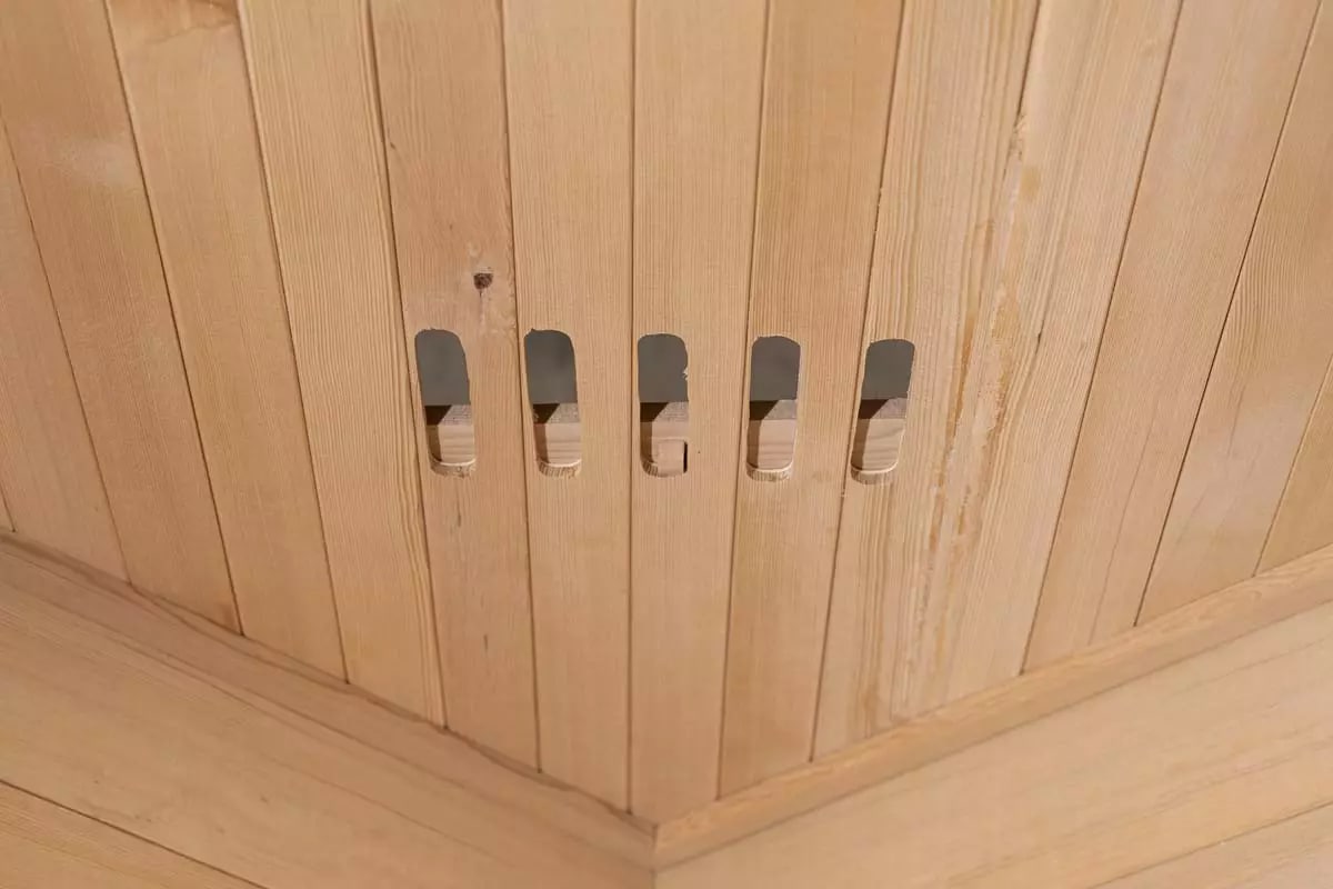 PureHaven Infrarotkabine 150x150x60x120x60 cm aus Hemlock Holz - versch. Ausführungen