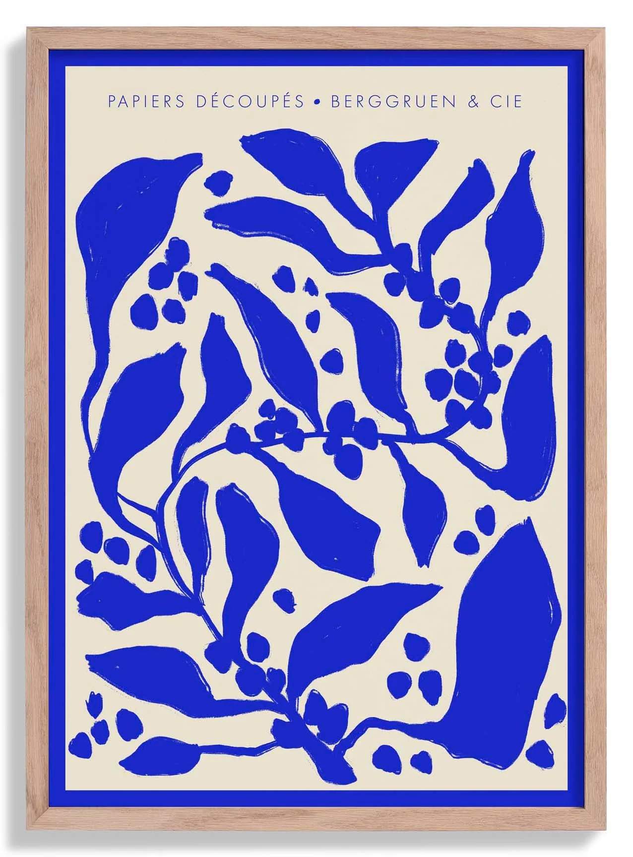 Blaue Beeren Papiers Découpés Kunstausstellung