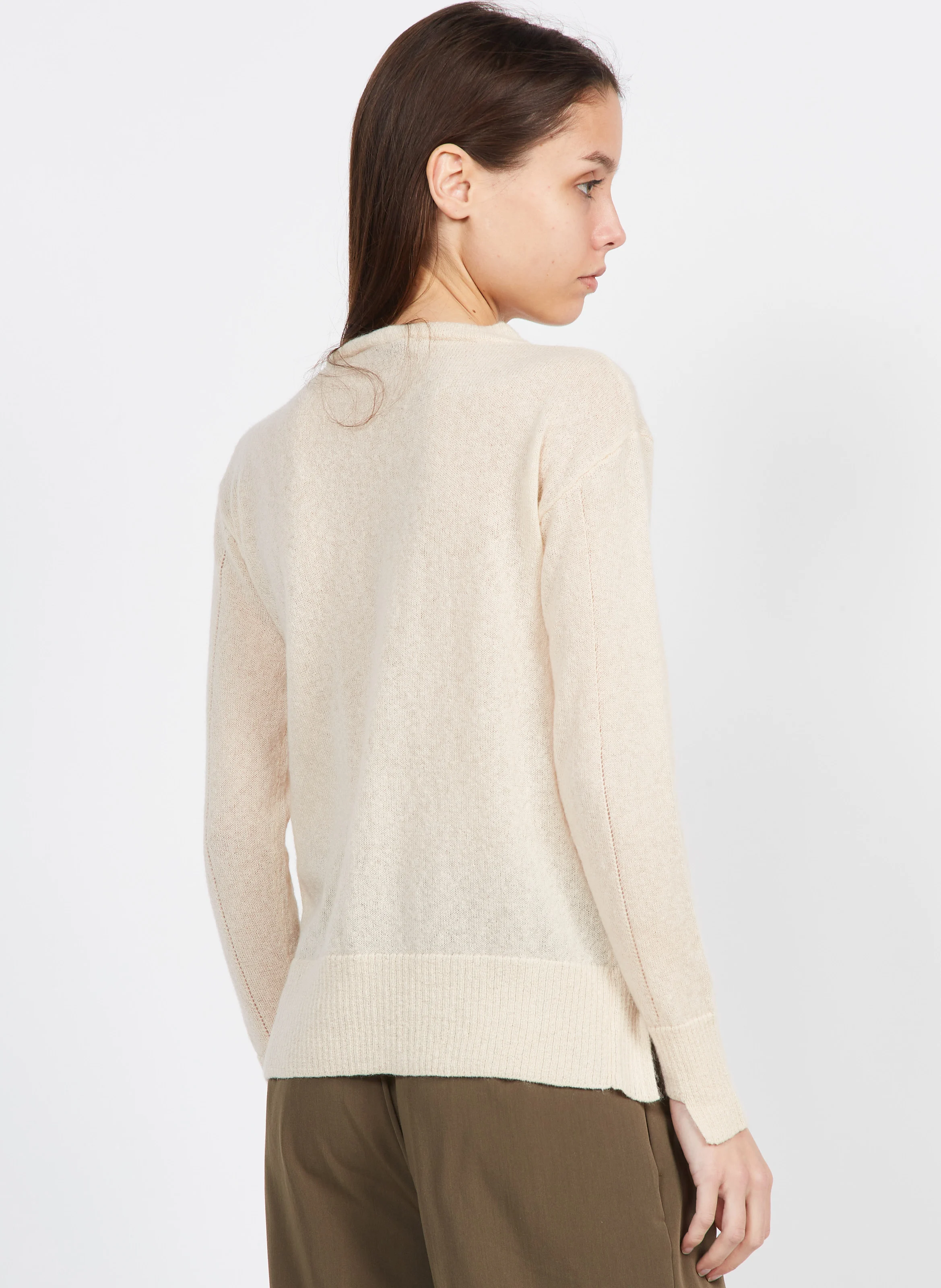 FATA - Pull col rond fin | Beige