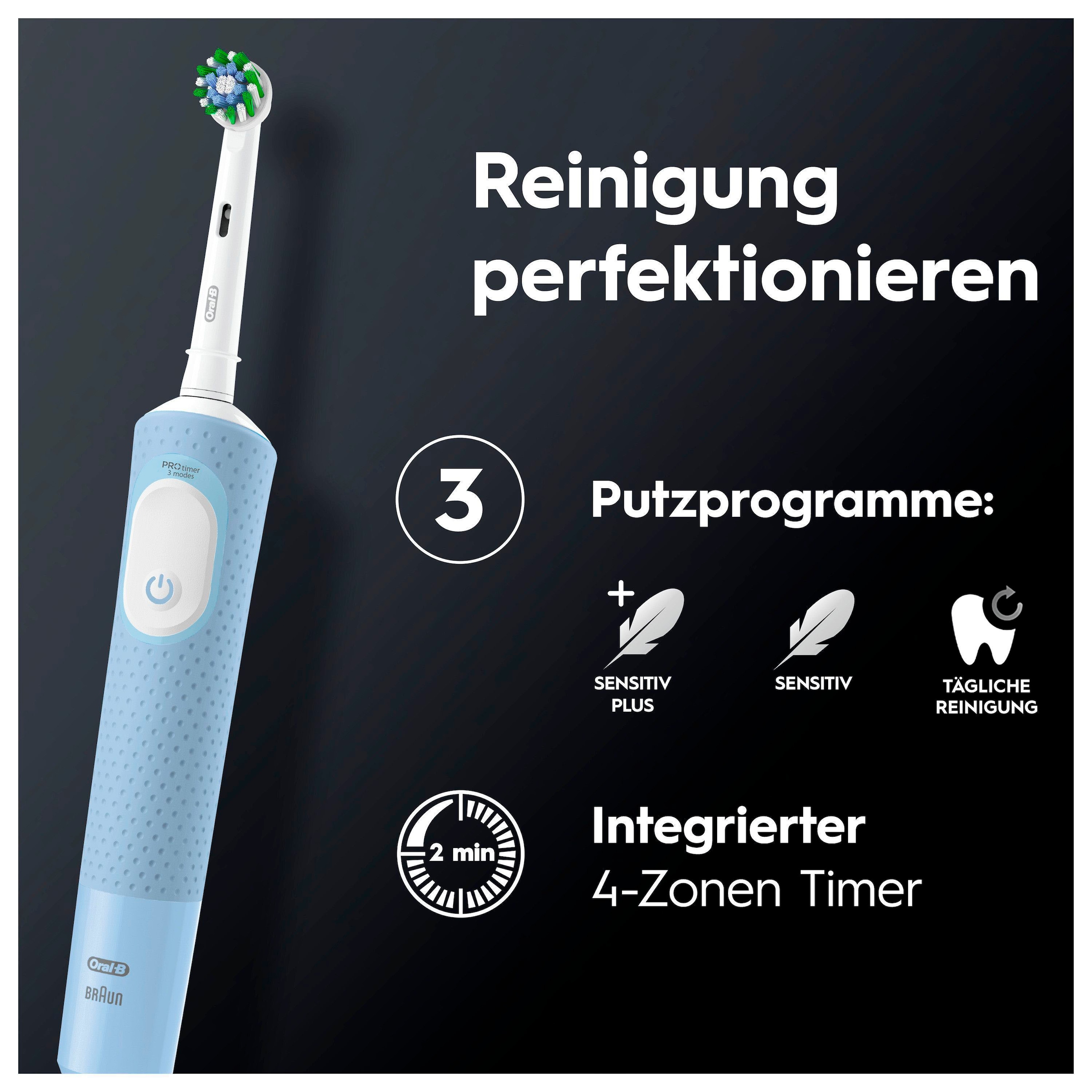 Oral-B Elektrische Zahnbürste »Vitality Pro Doppelpack« 2 Stk. Aufsteckbürsten Indikator-Borsten