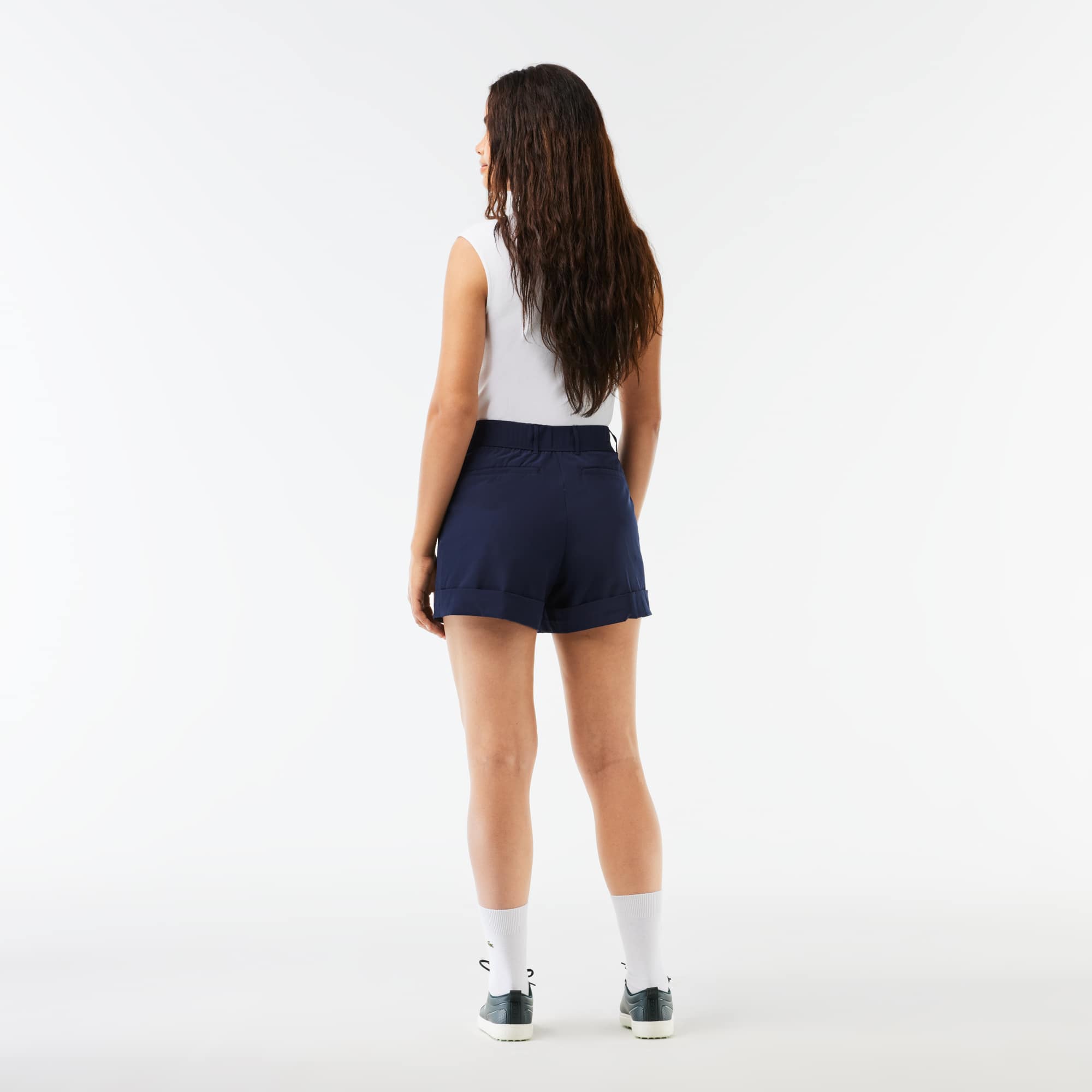 Bermuda femme Golf Lacoste SPORT en taffetas extensible Shorts - Bleu - Lacoste - Femme
