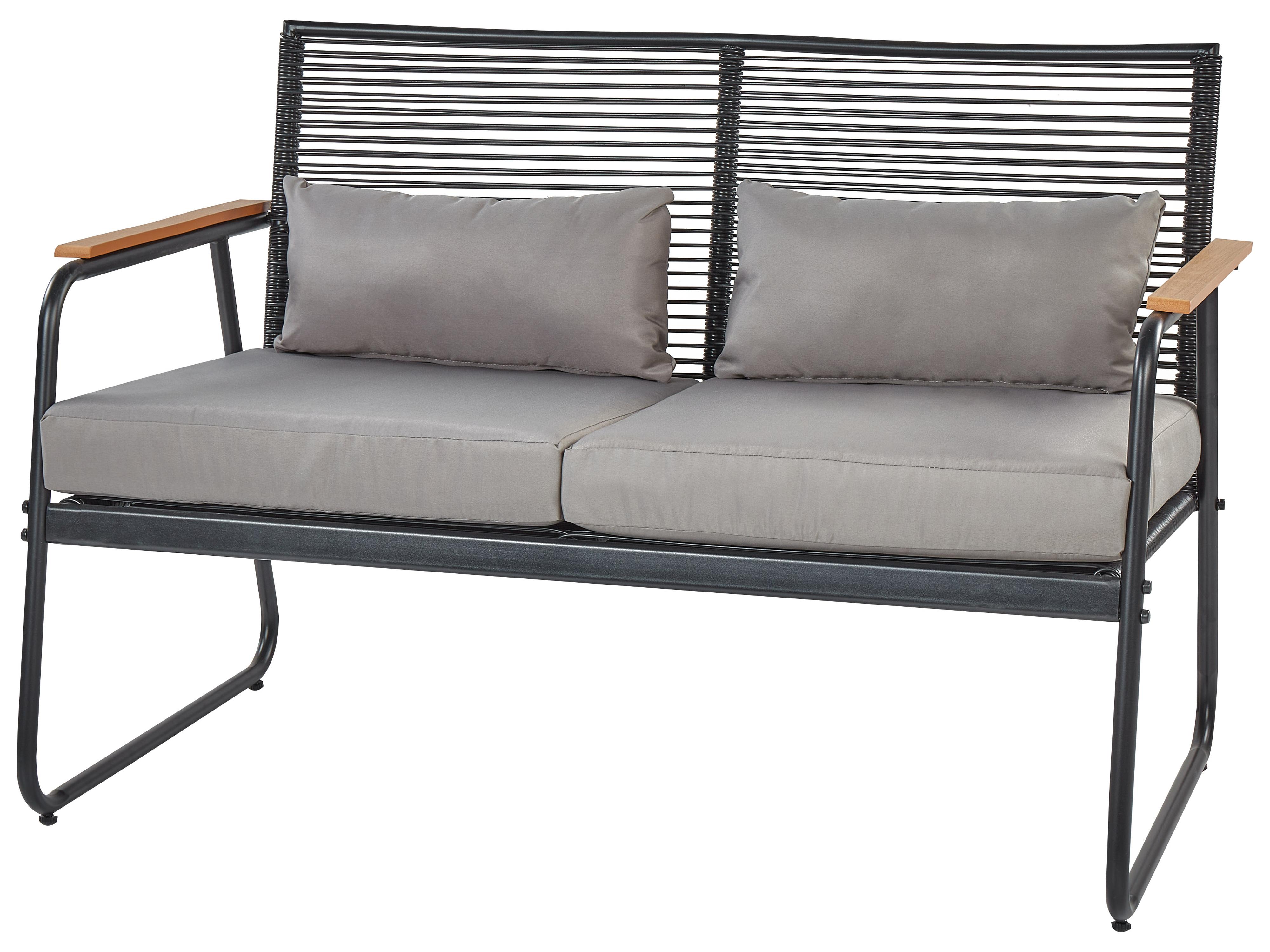 Loungeset met tafel 4-zits POMONTE Metaal Zwart