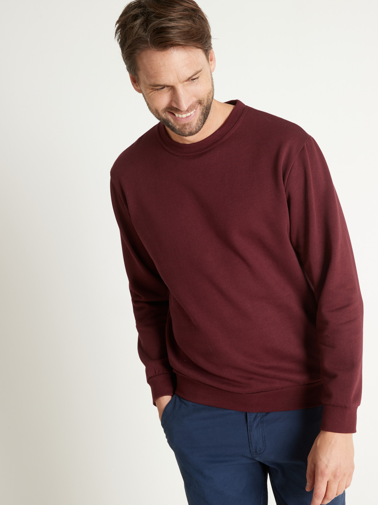 Sweat-shirt encolure ronde molleton