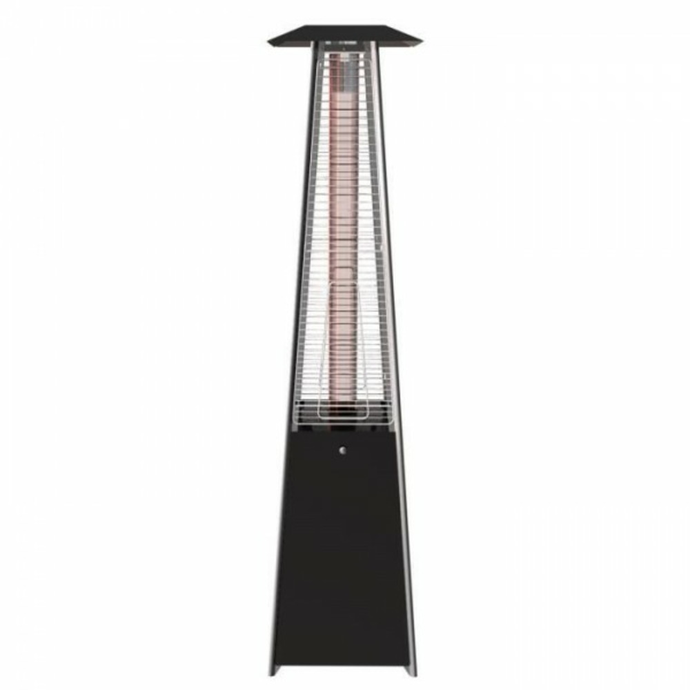 Chauffage extérieur gaz - pyramide - noir - 13 kw - housse de protection