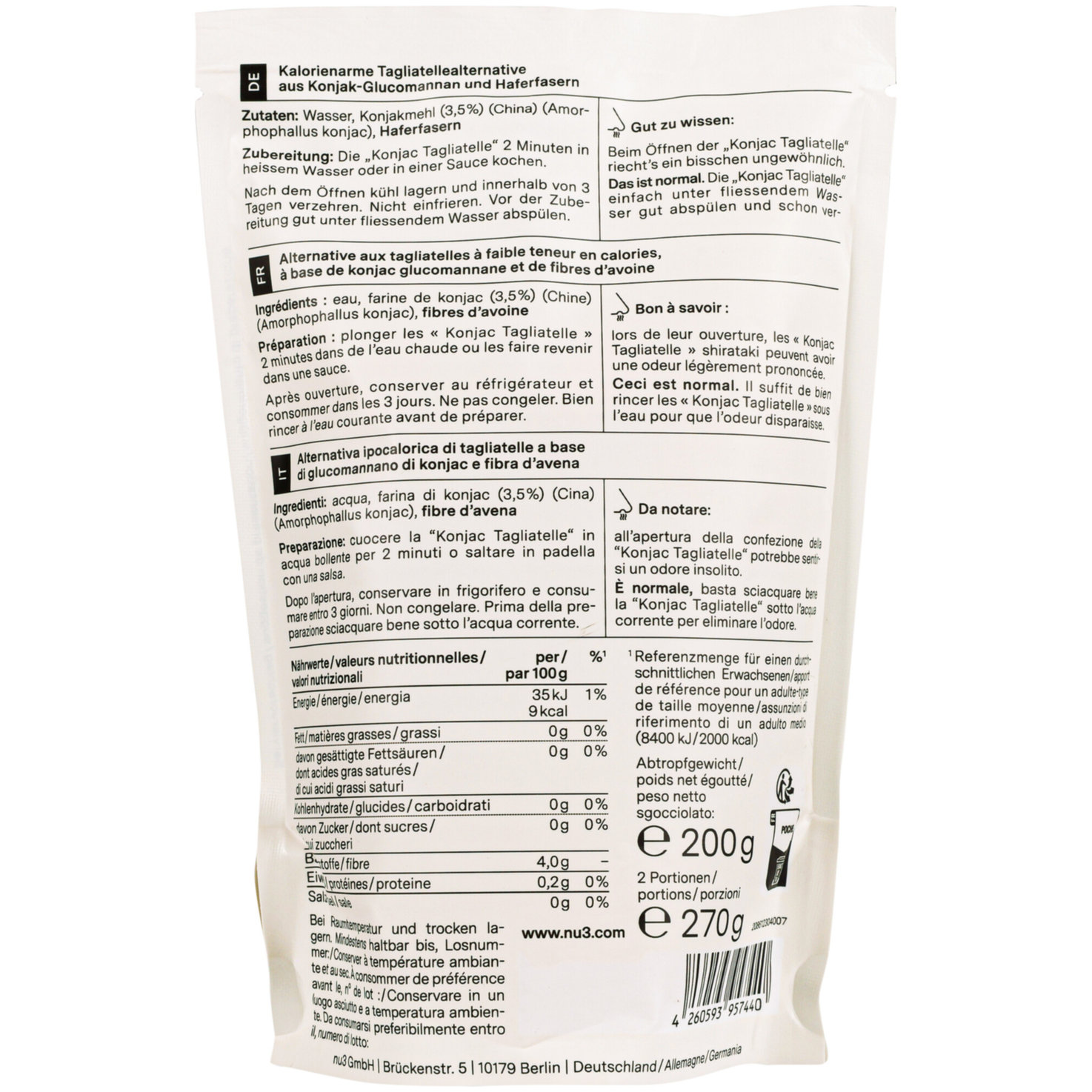 nu3 Fit Tagliatelle