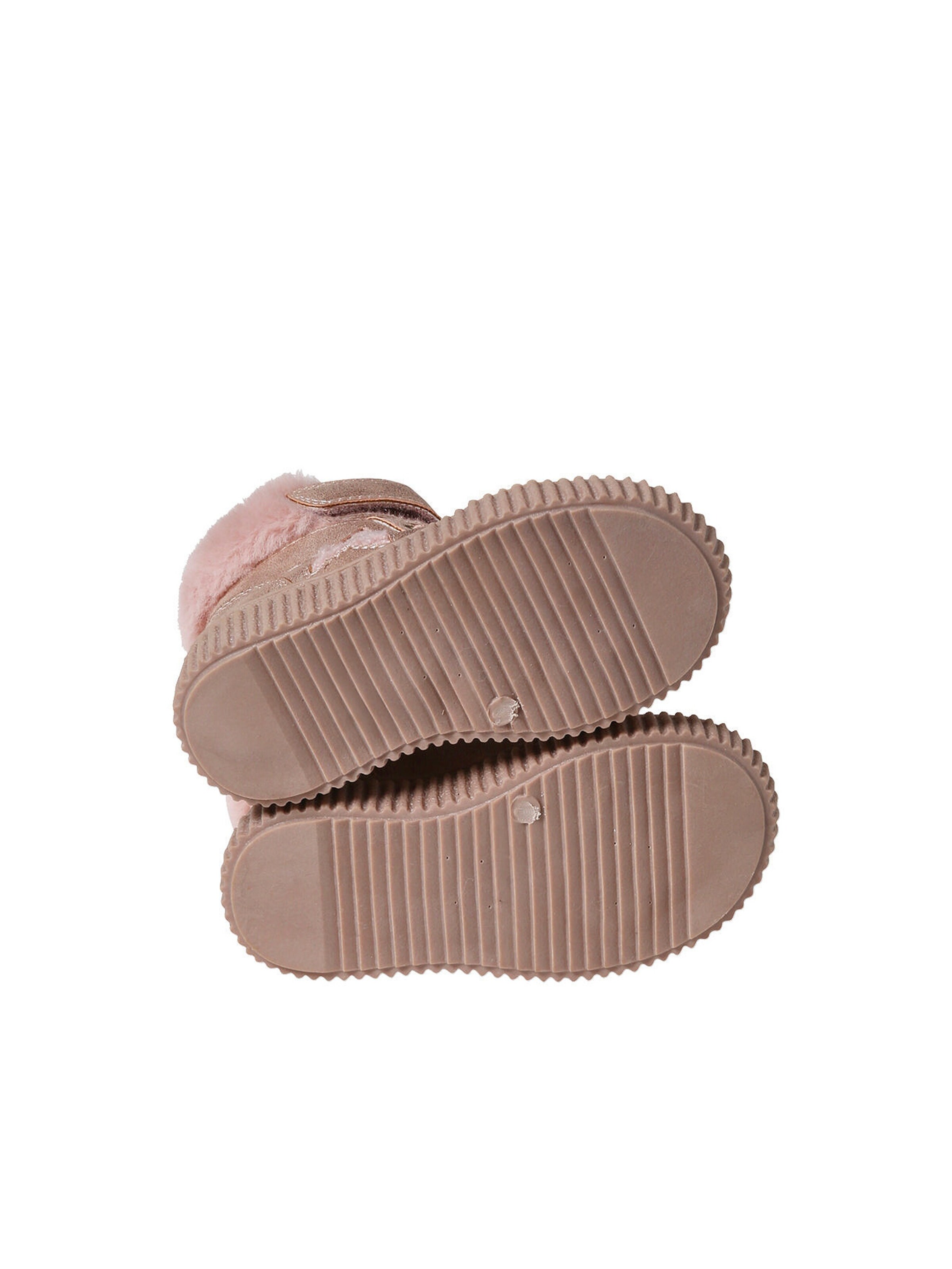 Vertbaudet Warme Baby Klett-Sneakers rosa nude