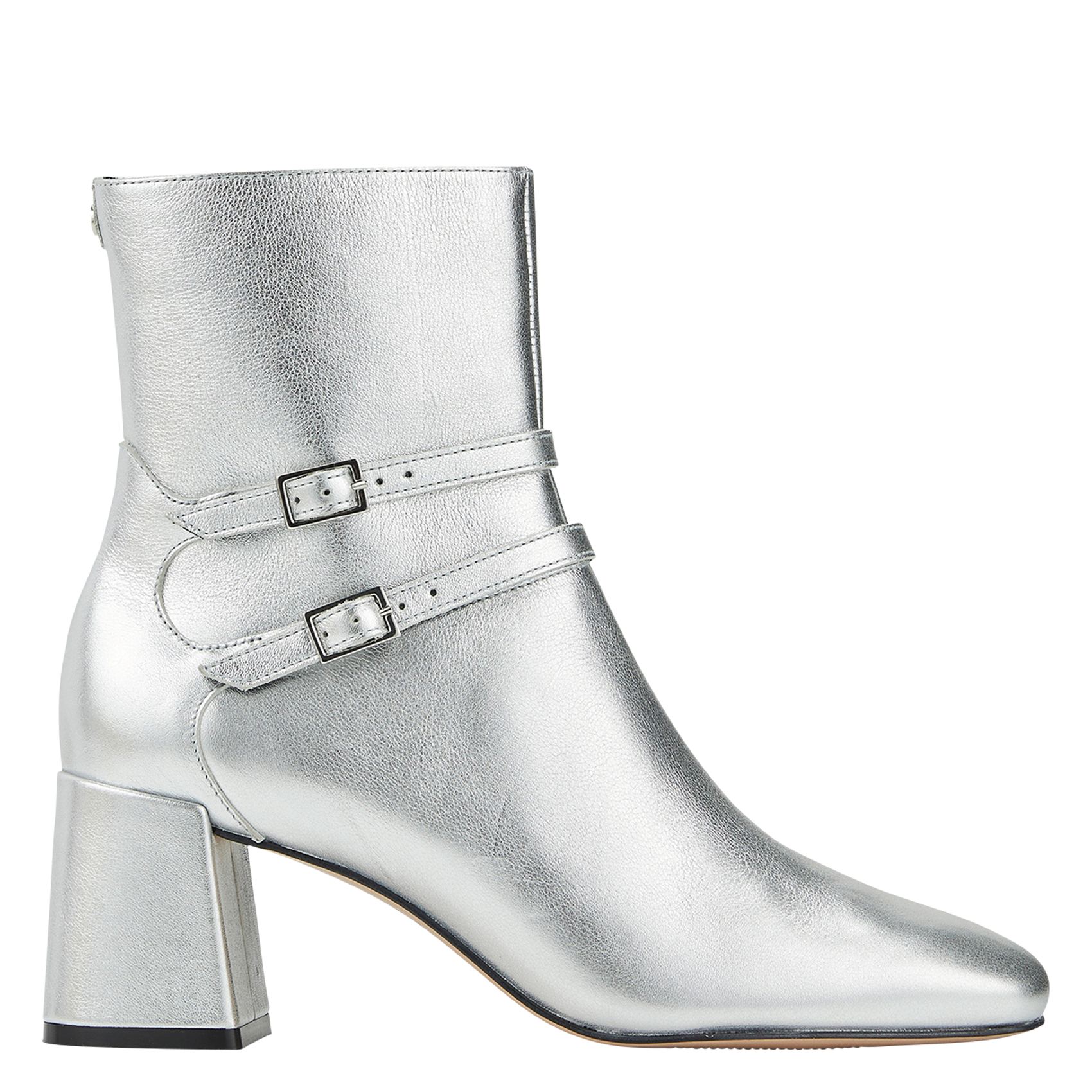 BLANCA - Bottines en cuir métallisé | Argent