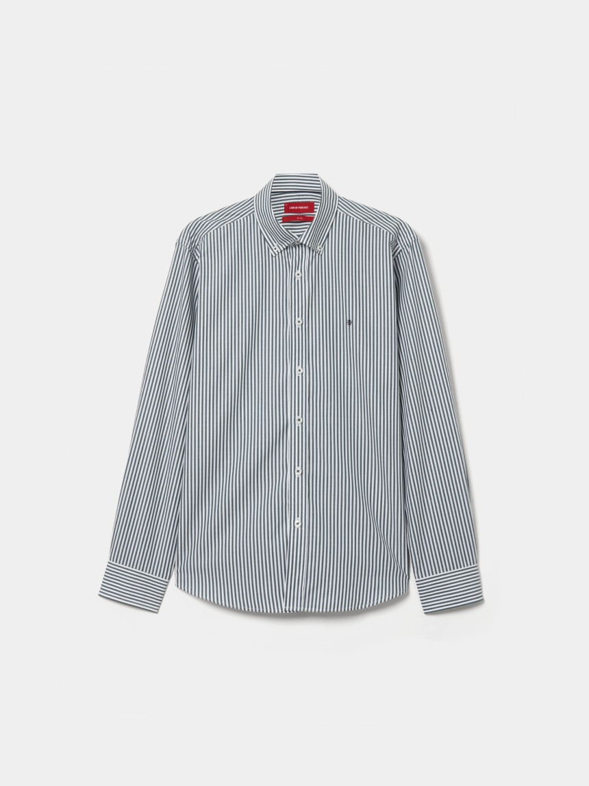 Camisa regular fit às riscas