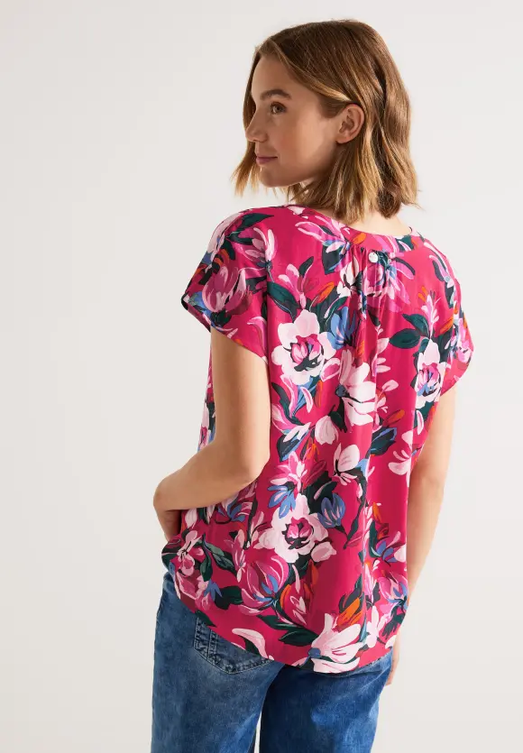 Print Blusenshirt - berry rose