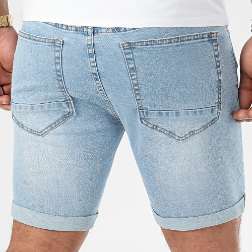 Short Jean Avec Dechirures LB054-B51 Bleu Clair