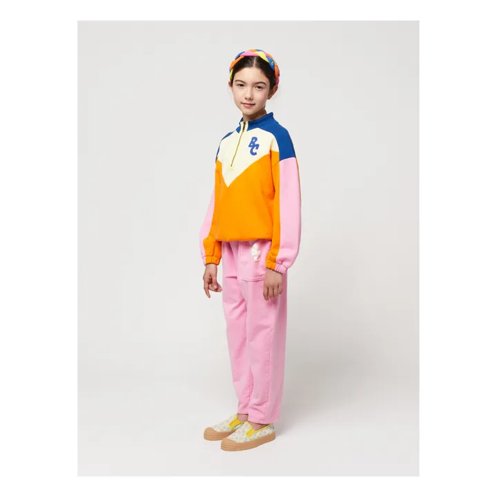 Bobo Choses Pull Coton Bio Color Block | Orange