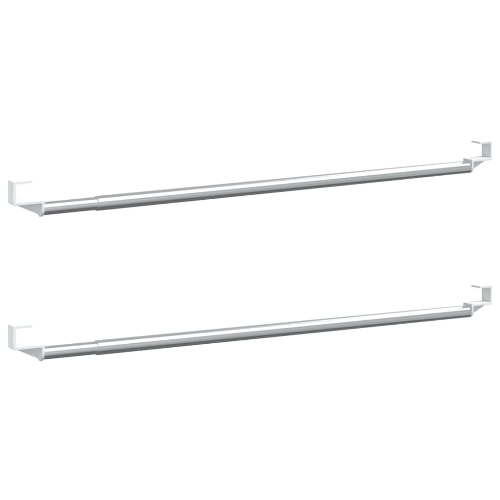 vidaXL Gordijnroedes, 2 stuks, wit en zilver, 40-60 cm, aluminium