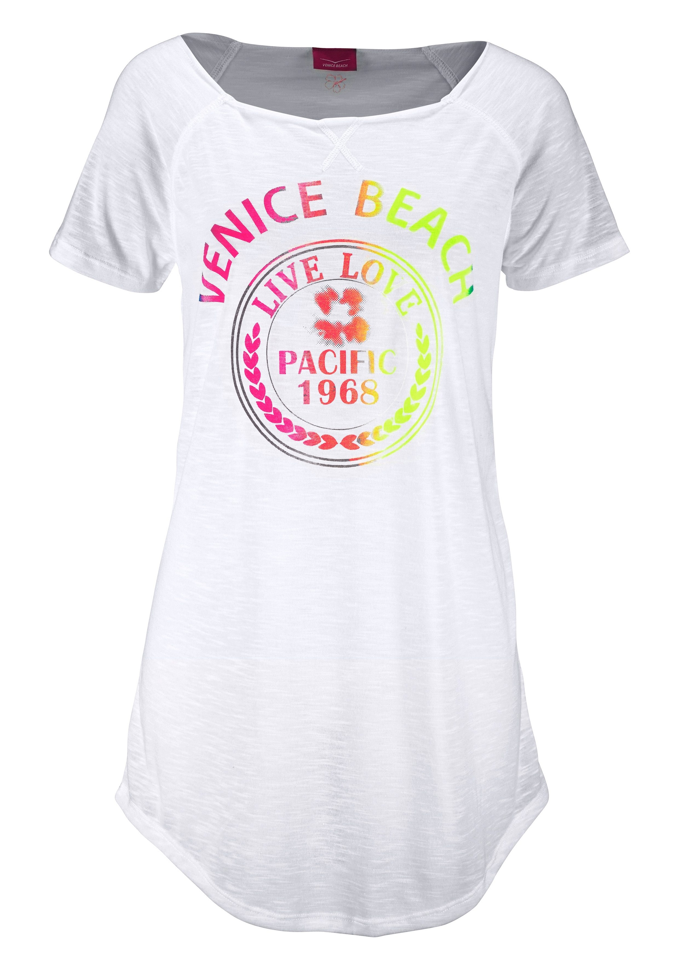 Venice Beach Longshirt mit Frontprint, Shirtkleid, Strandkleid, luftig und leicht