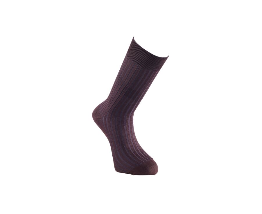 Chaussettes ville homme fil d’Écosse Havane et Réglisse