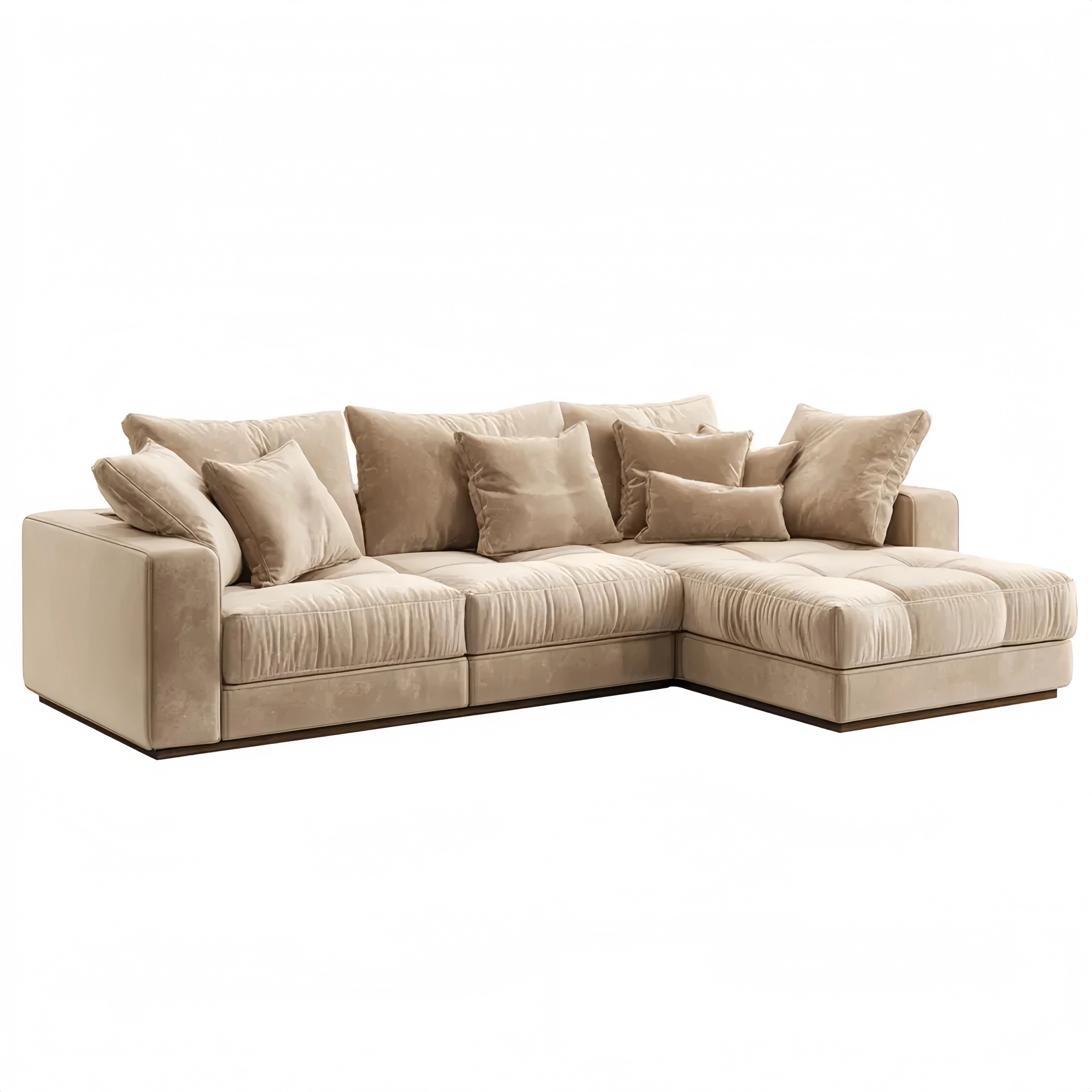 Ecksofa Stoff 280x160x90 cm – Beige – Modernes Design