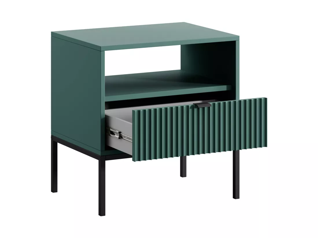 Lot de 2 tables de chevet 1 tiroir et 1 niche - Vert émeraude - LIOUBA de Pascal Morabito