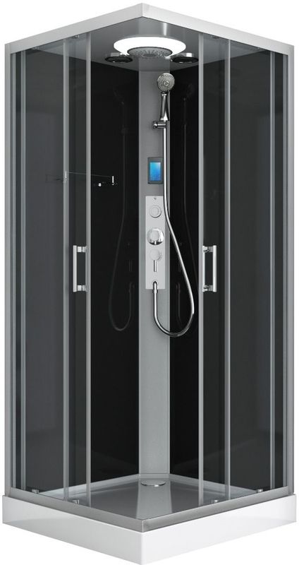Badstuber - Miami - Douchecabine - Chroom - 90x90x215 cm - Kitvrij