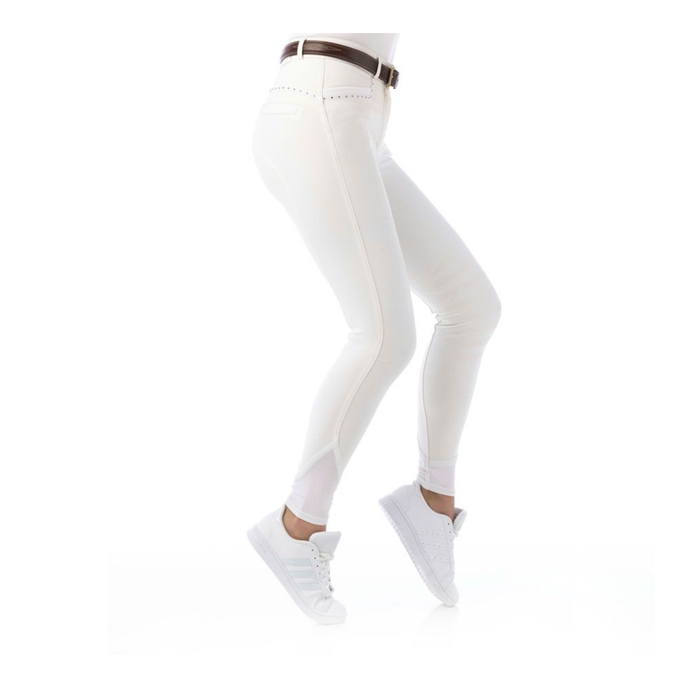 Equitheme SAFIR - Pantalon siliconé Femme blanc/bleu