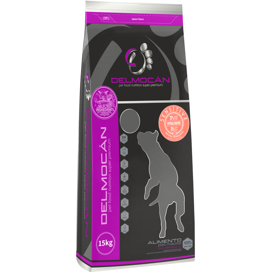 DELMOCAN SENSITIVE Ração Natural para Cães - Salmão, Frutas e Vegetais