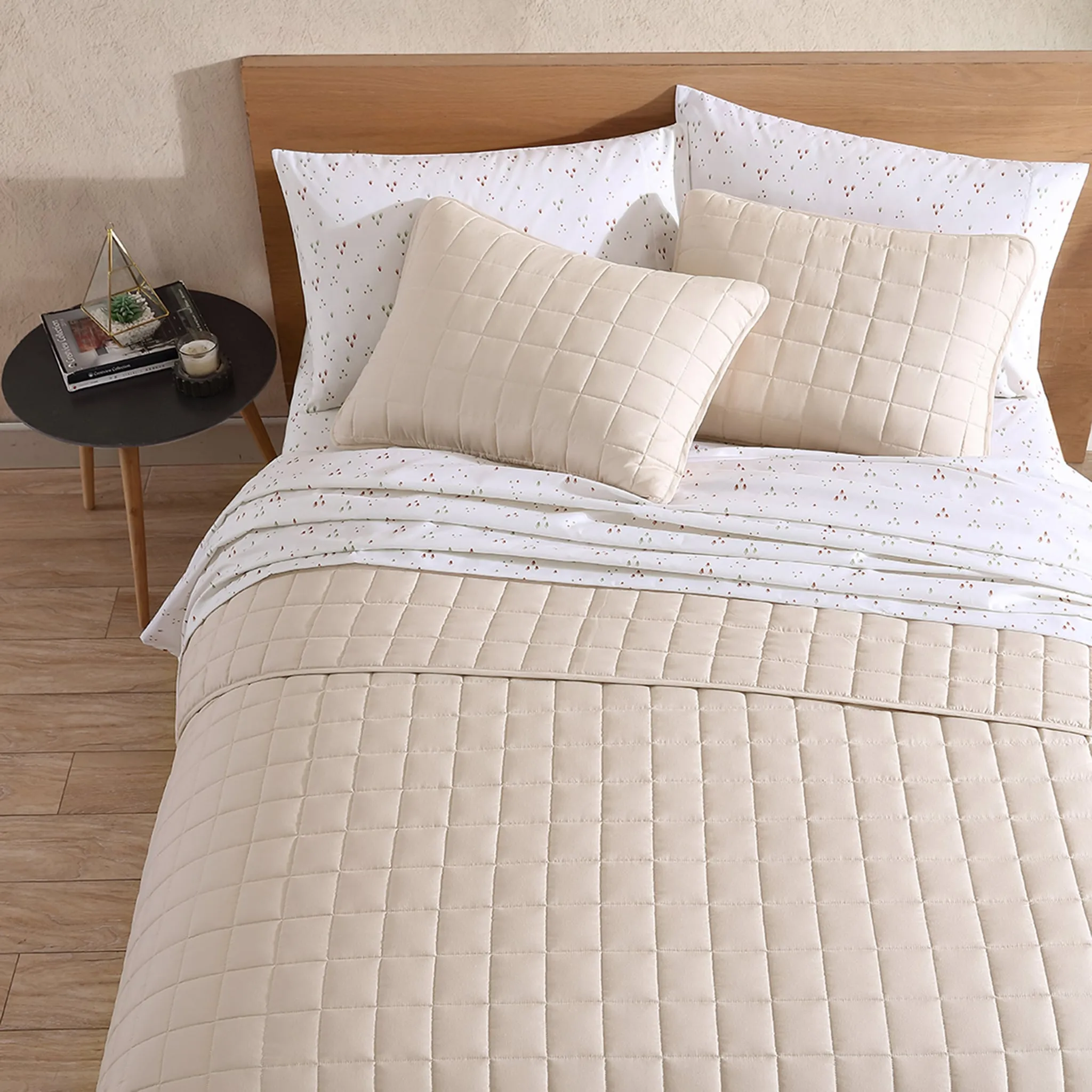 Origami Maison Courtepointe Lit DoubleGrand - Beige