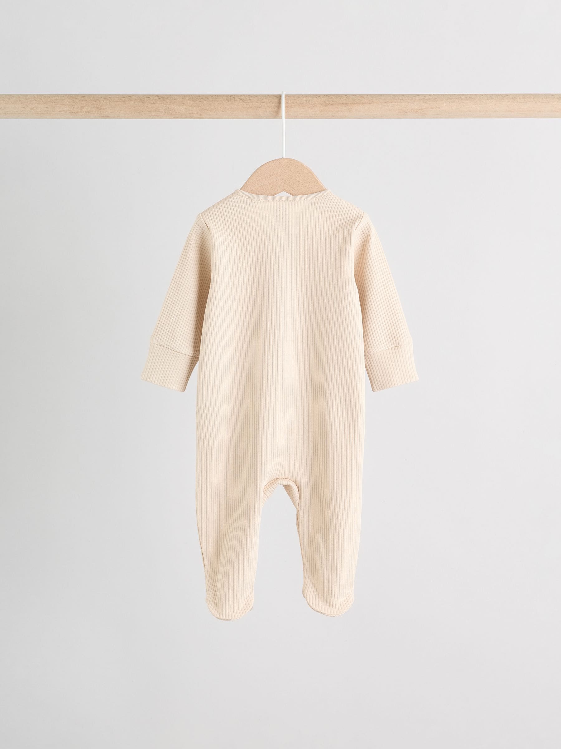 Beige - Verpakking van 3 babypyjama's met tweewegrits (0-2jr)