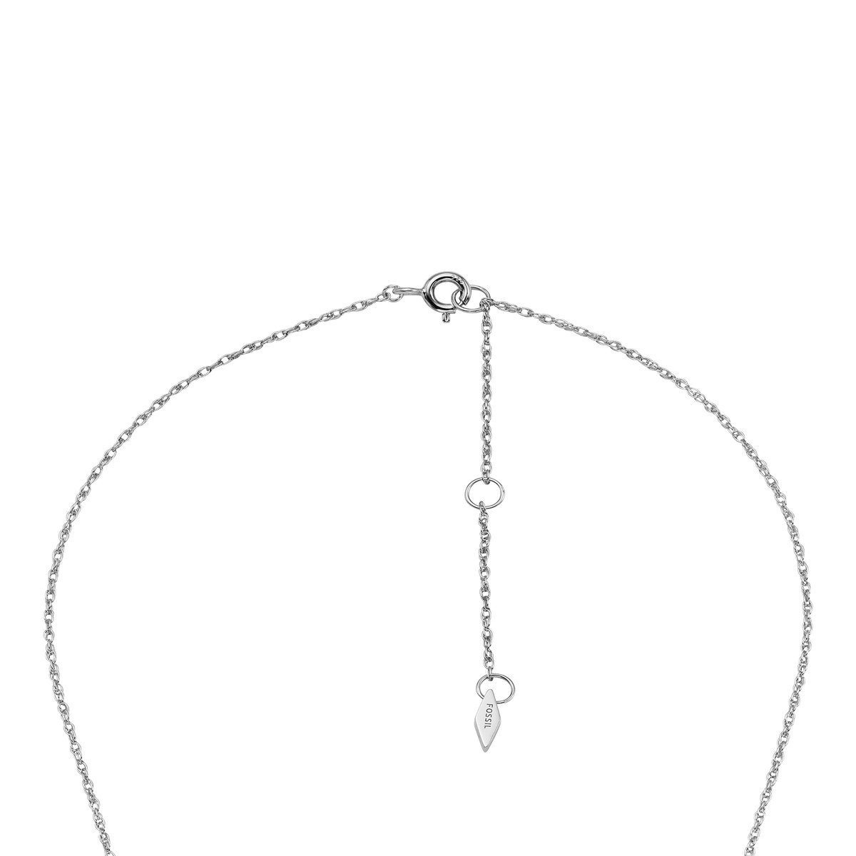 Collier FOSSIL argent 925 cadenas zirconias 45 cm