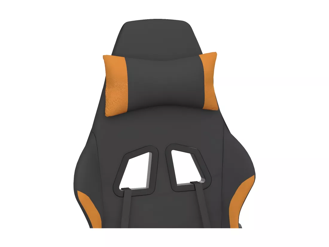 Chaise de jeu avec repose-pied Noir et orange Tissu