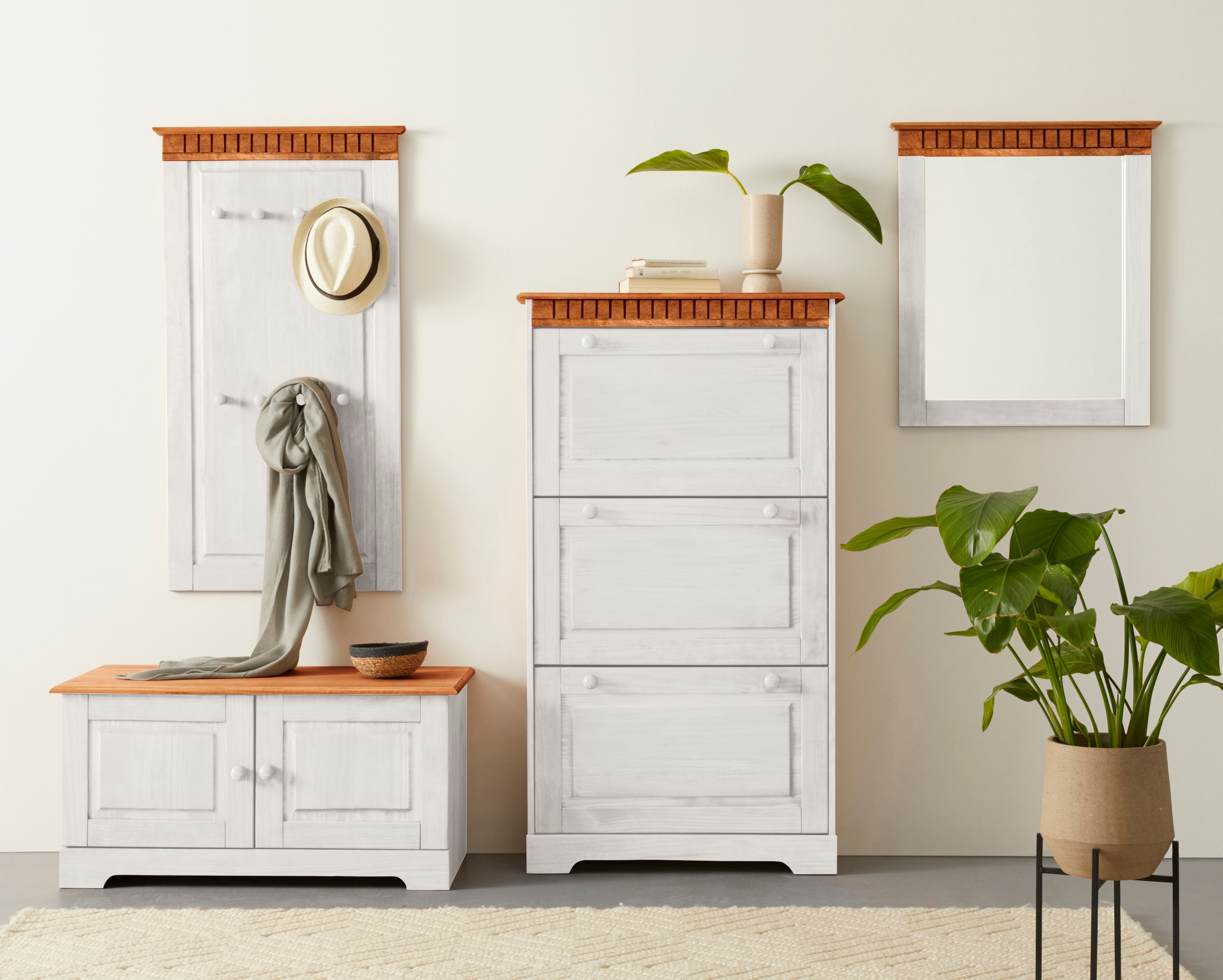 Home affaire Sitzbank »Lisa« mit Stauraum und 2 Drehtüren, Breite 90 cm