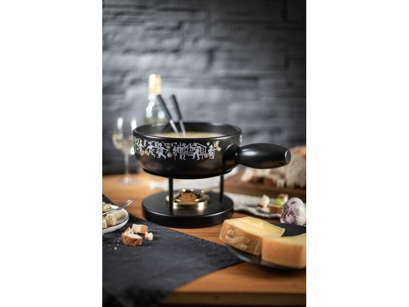 Kuhn Rikon Fondue-Caquelon Induktion Bundesfeier Schwarz Schwarze Fonduepfanne