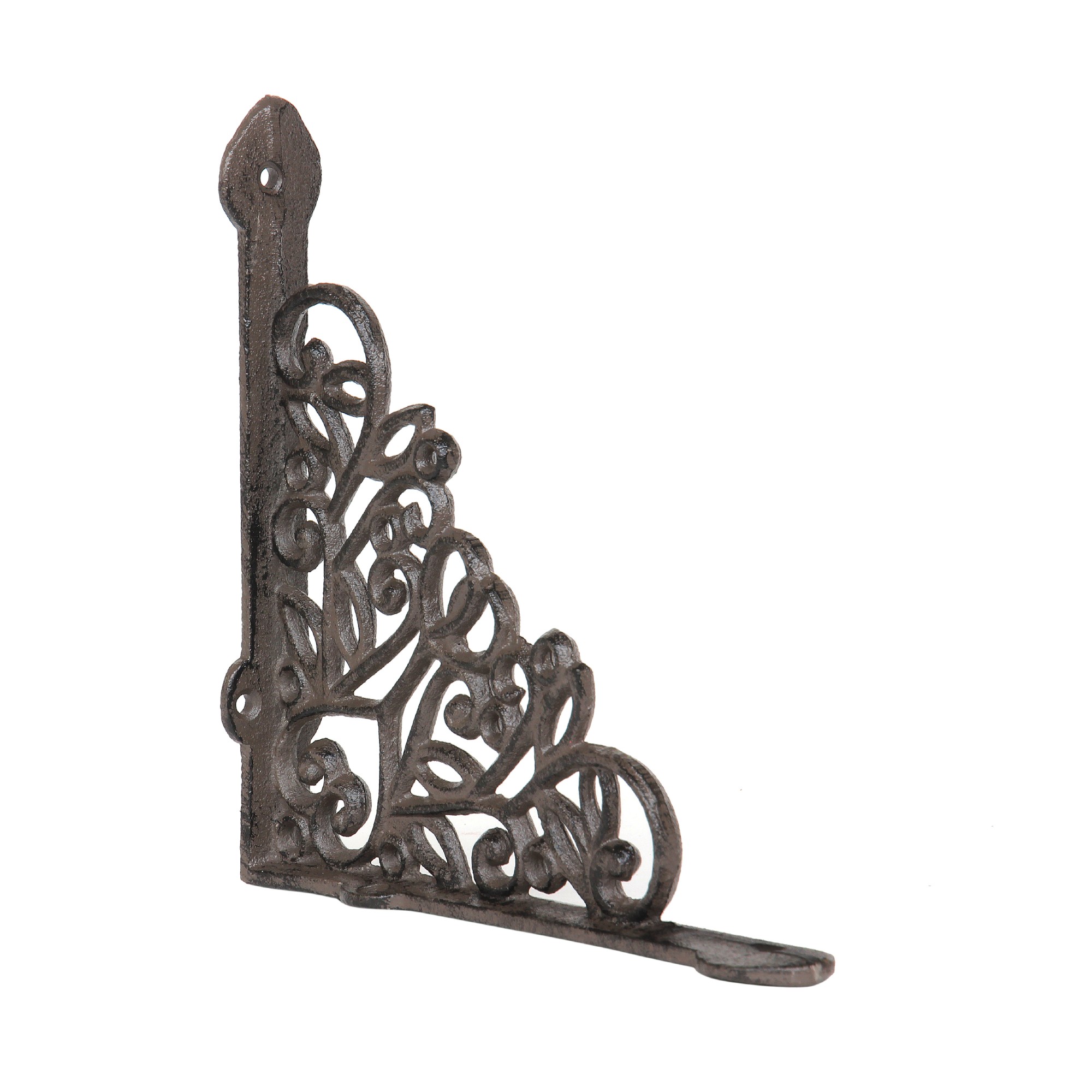 Regalwinkel 'Liebe' aus Gusseisen, antik-braun, L 23 cm, H 23 cm von fischer's lagerhaus