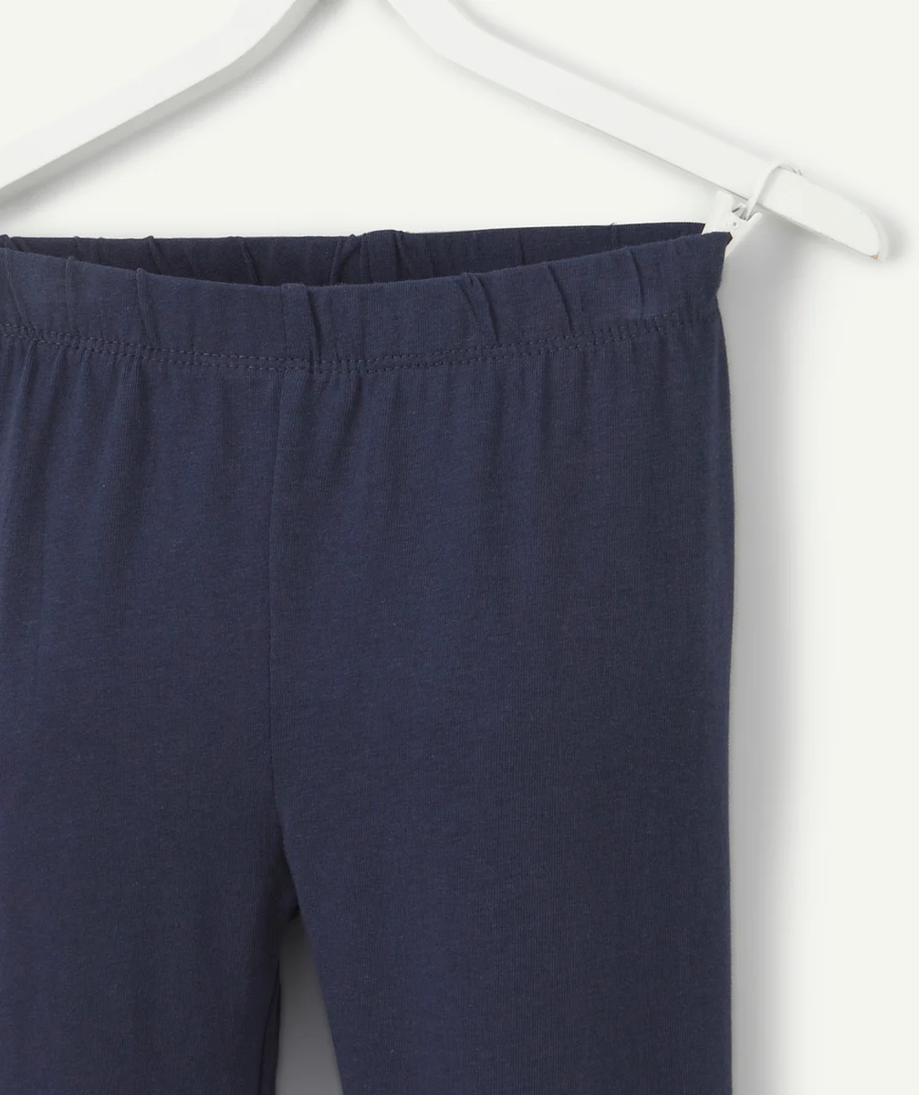 LEGGING FILLE EN FIBRES RECYCLÉES BLEU MARINE
