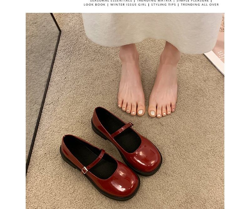 Asterisk - Effen Mary Jane-schoenen met gesp