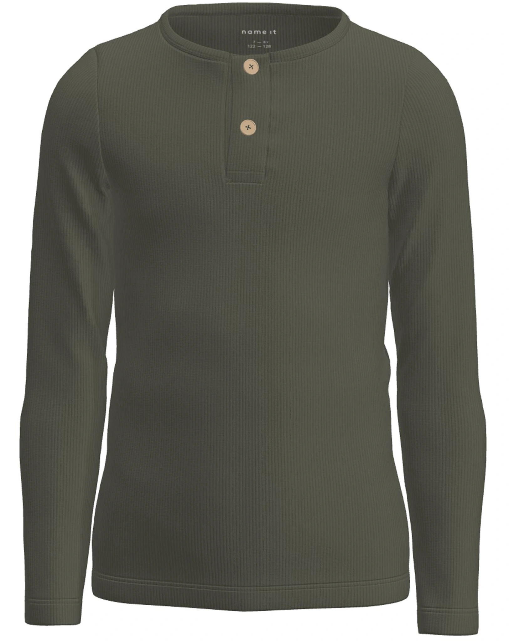 Langarmshirt NMMKAB HENLEY in dusty olive