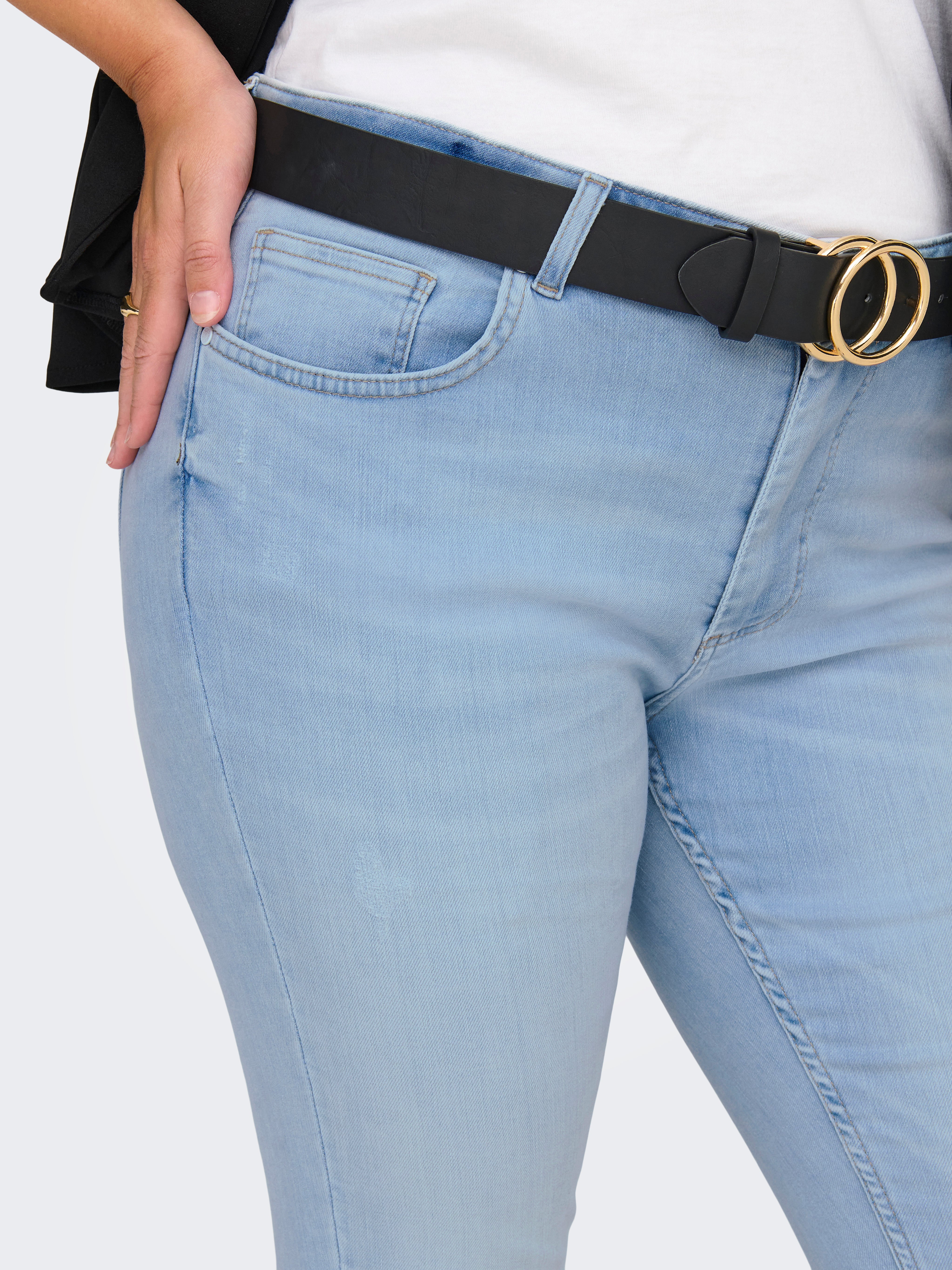 CARWILLY Skinny Fit Jeans Light Blue Bleached Denim