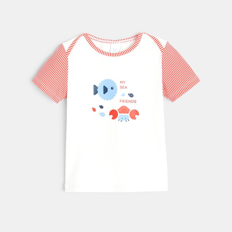 T-shirt anti UV motifs marins bébé garçon Gris ou noir