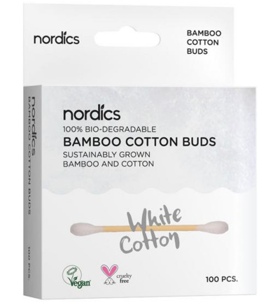 Nordics Wattenstaafje Bamboe En Bio Katoen (100 stuks)